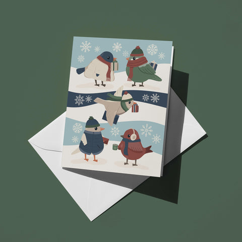 Holiday Birds Greeting Card