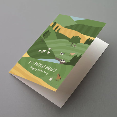 The Pasture Awaits Greeting Card