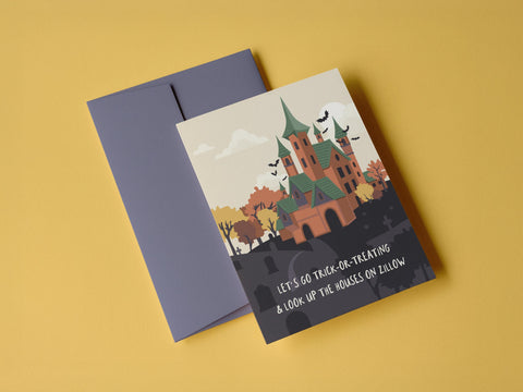 Haunted House Prices Greeting Card