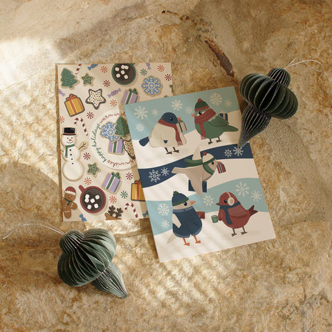 Holiday Birds Greeting Card