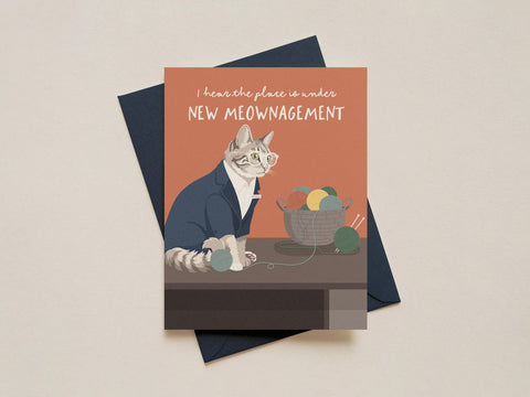 Under New Meownagement Greeting Card