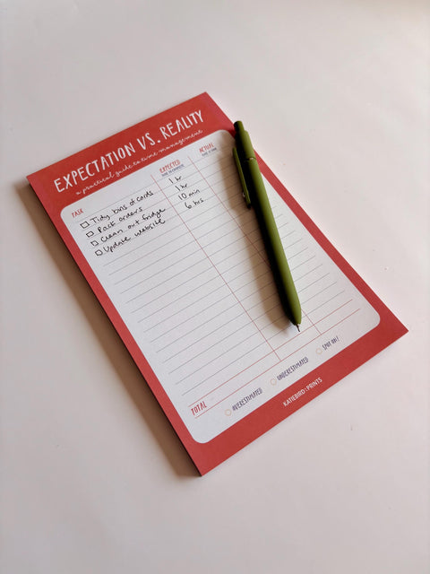 Expectation Vs. Reality Notepad