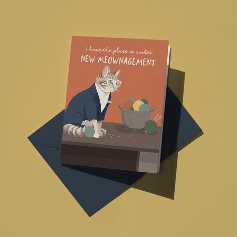 Under New Meownagement Greeting Card