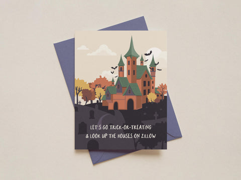 Haunted House Prices Greeting Card