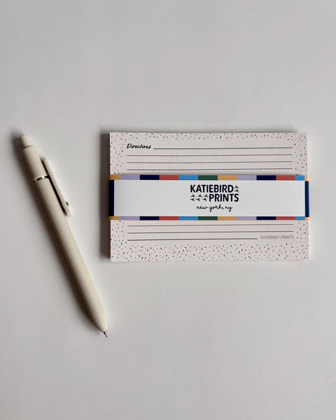 Recipe Card Set Note Card