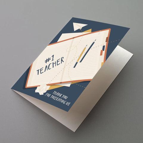 My #1 Teacher Greeting Card
