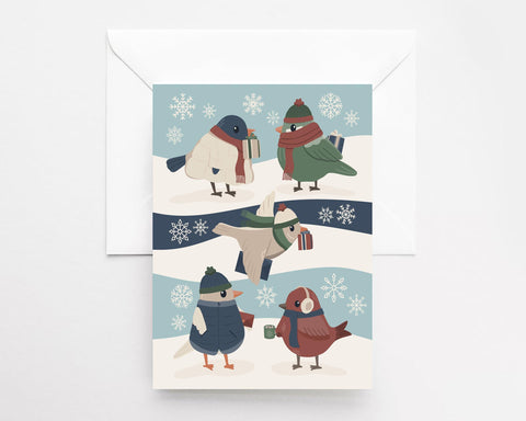 Holiday Birds Greeting Card