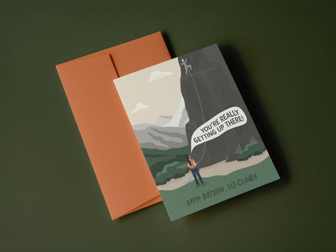 Old-Climber Birthday Greeting Card