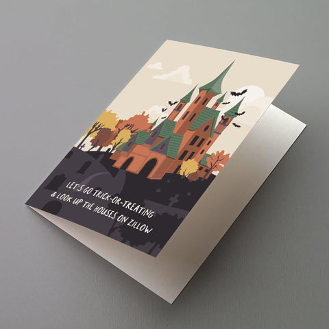 Haunted House Prices Greeting Card