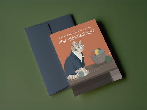 Under New Meownagement Greeting Card