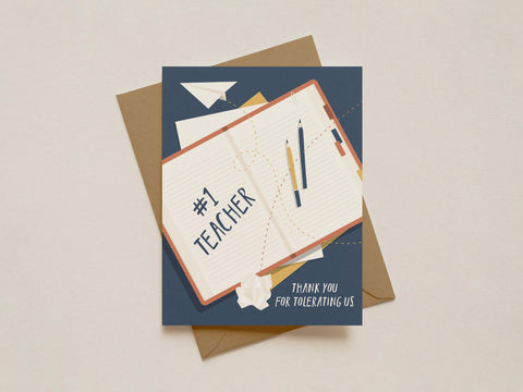 My #1 Teacher Greeting Card