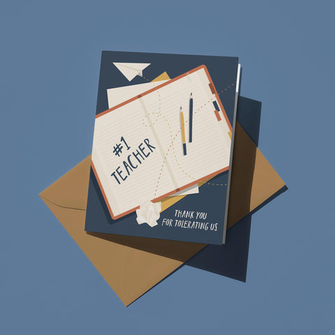 My #1 Teacher Greeting Card