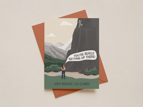 Old-Climber Birthday Greeting Card