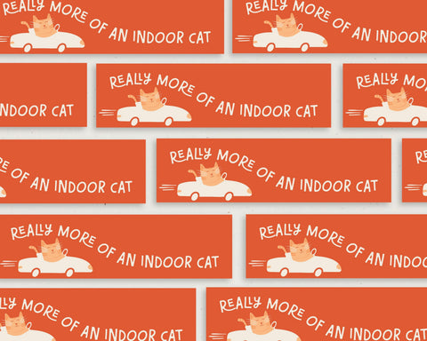 Indoor Cat Bumper Sticker Magnet